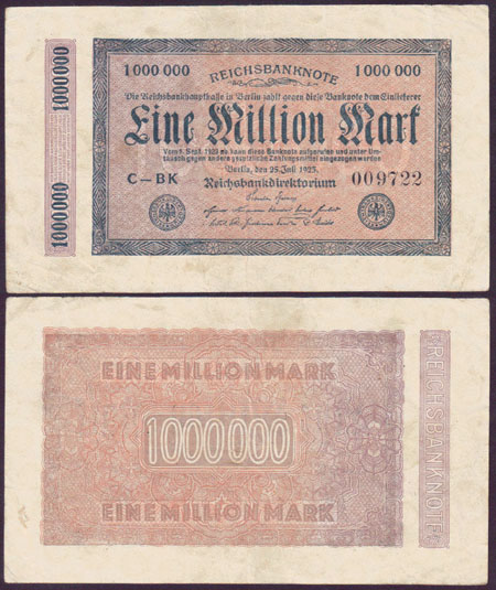 1923 Germany 1 Million Mark (large-third type) L001285
